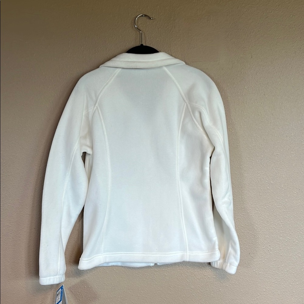 Columbia White Fleece Jacket Lightweight Sporty Design - Picture 7 of 9